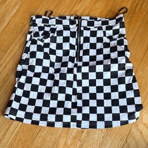 Amazon Black and White Checkered Mini Skirt